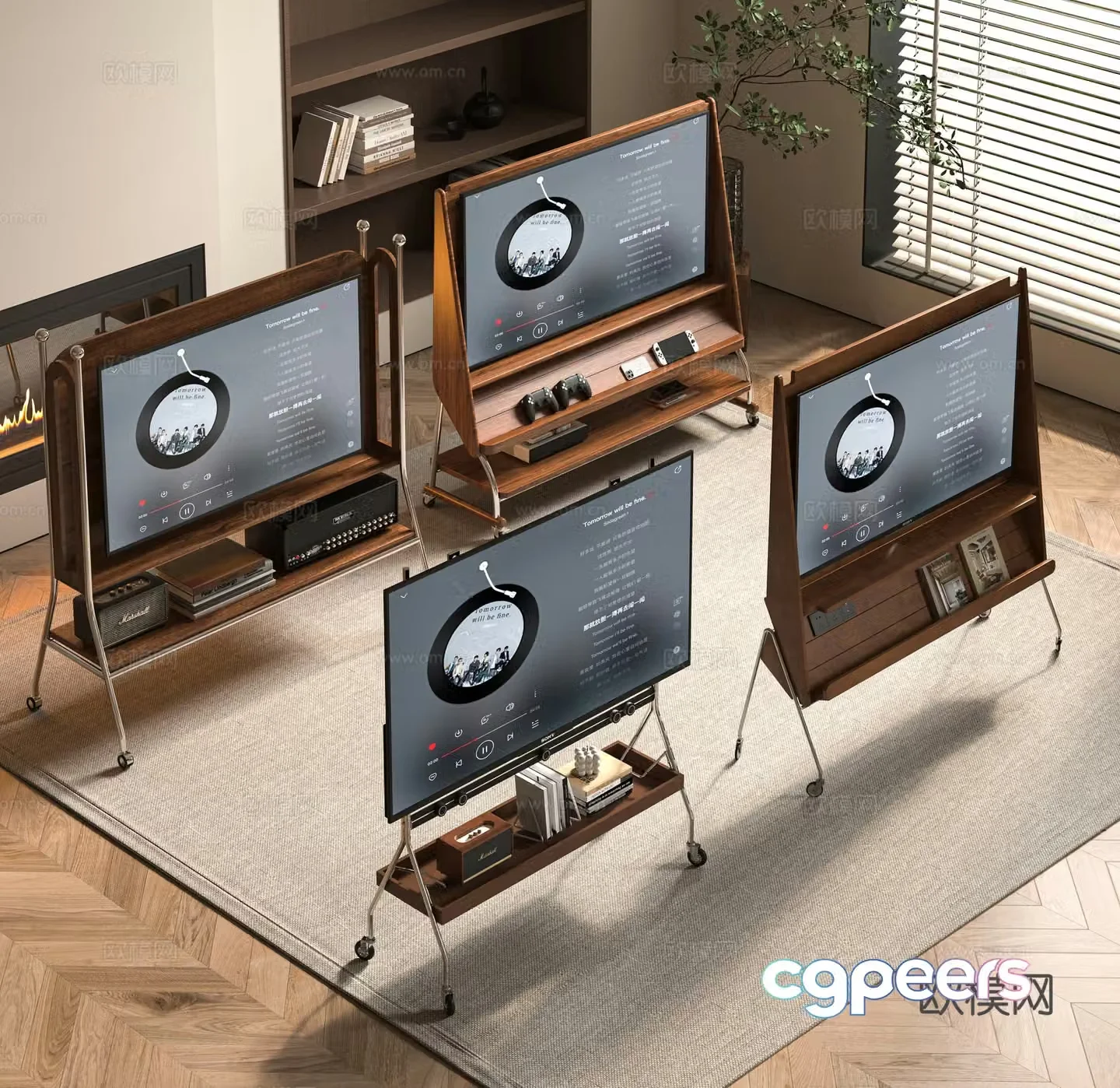 Middle style mobile TV 3D model