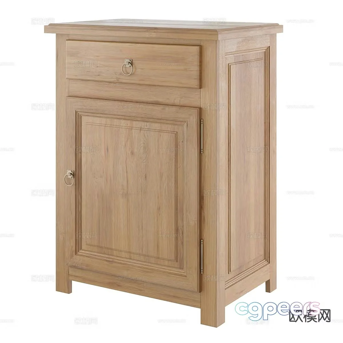 Nordic side cabinet wooden cabinet low cabinet 3d model