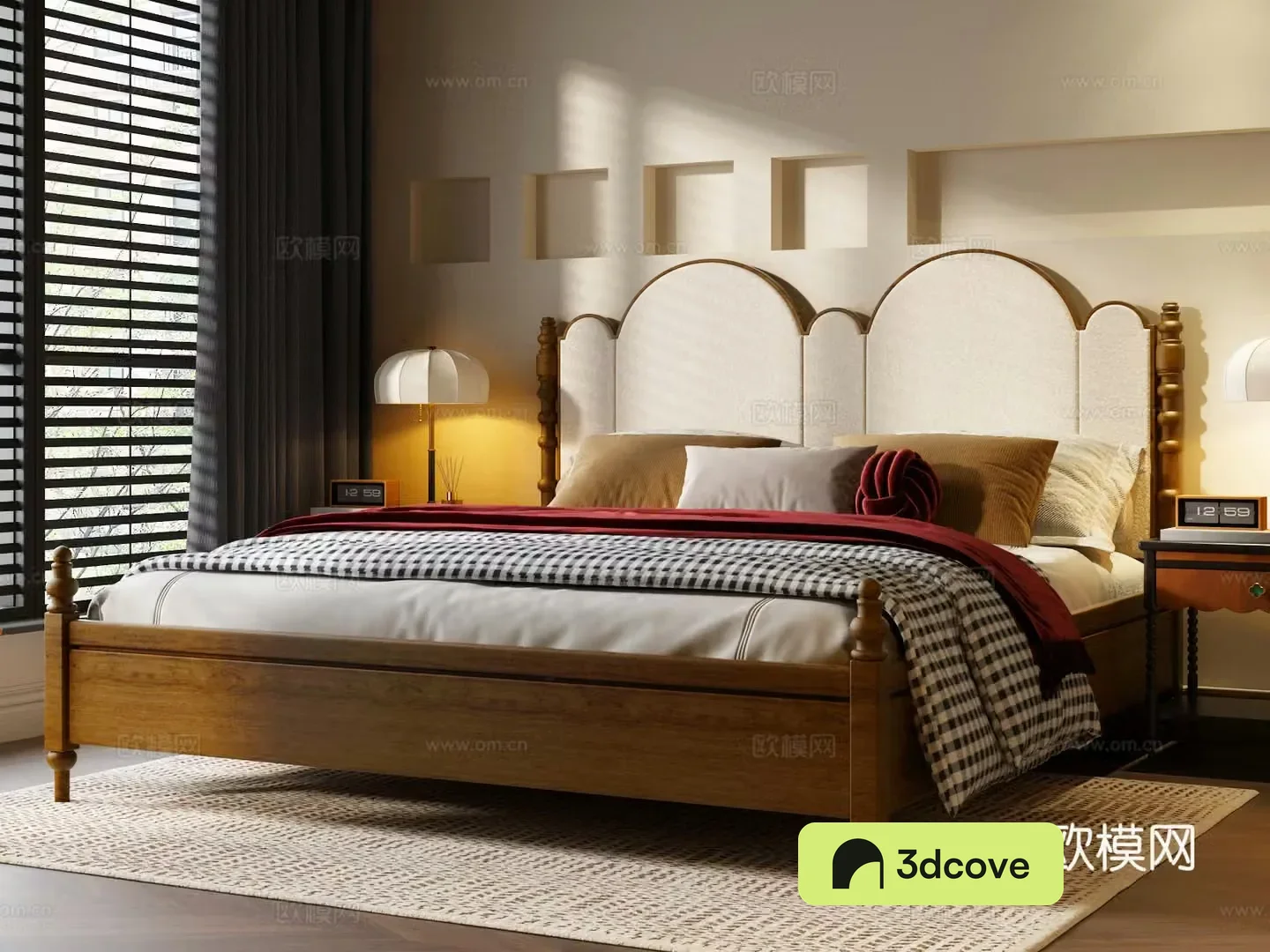 Medieval bed double bed