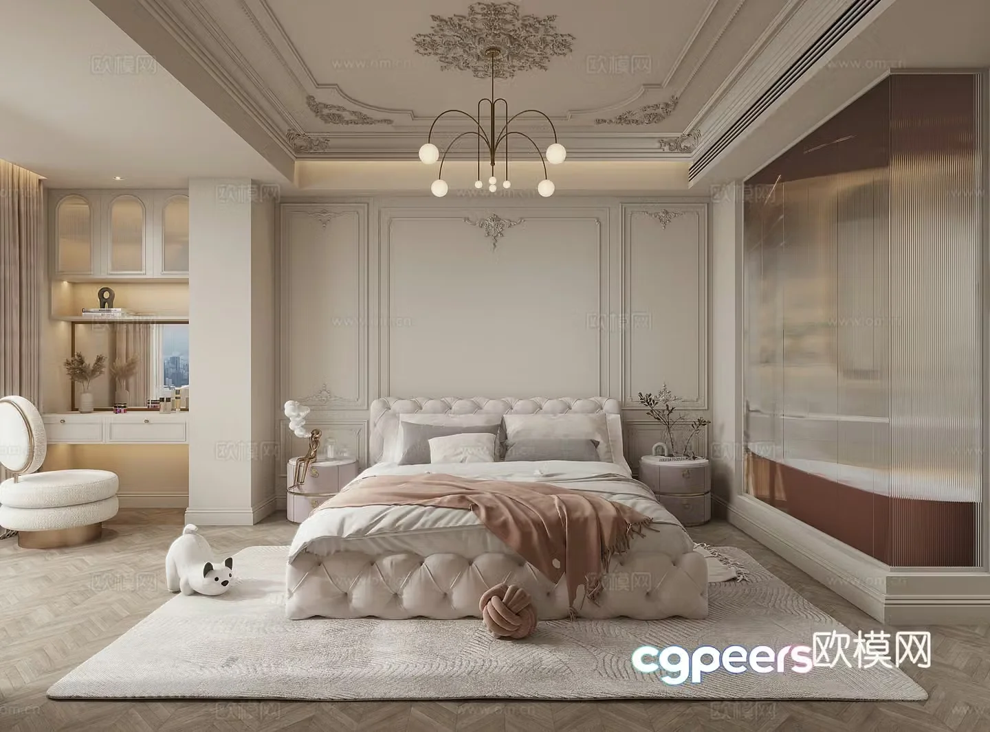 American bedroom French bedroom 3d model