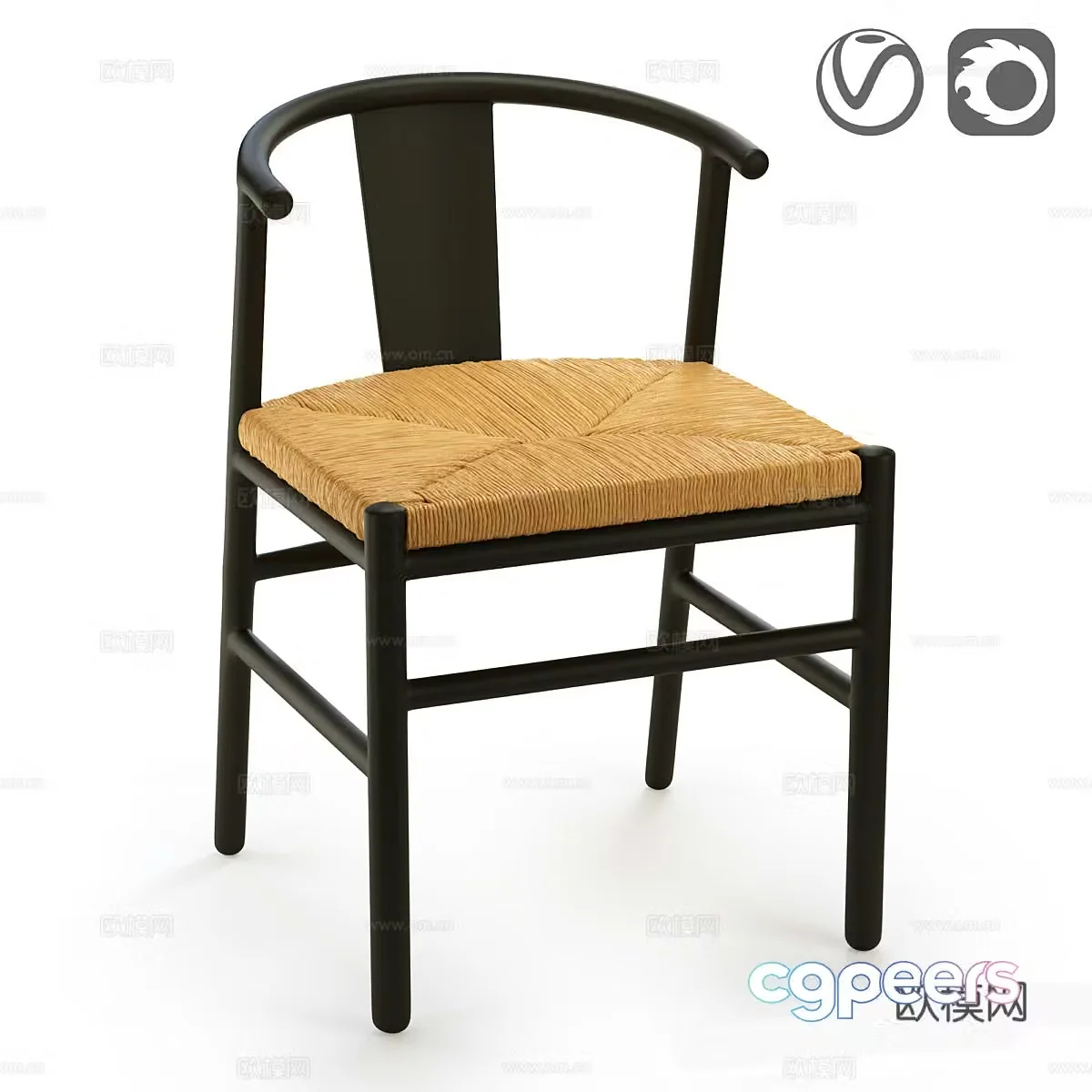 Modern dining chair single chair 3d model