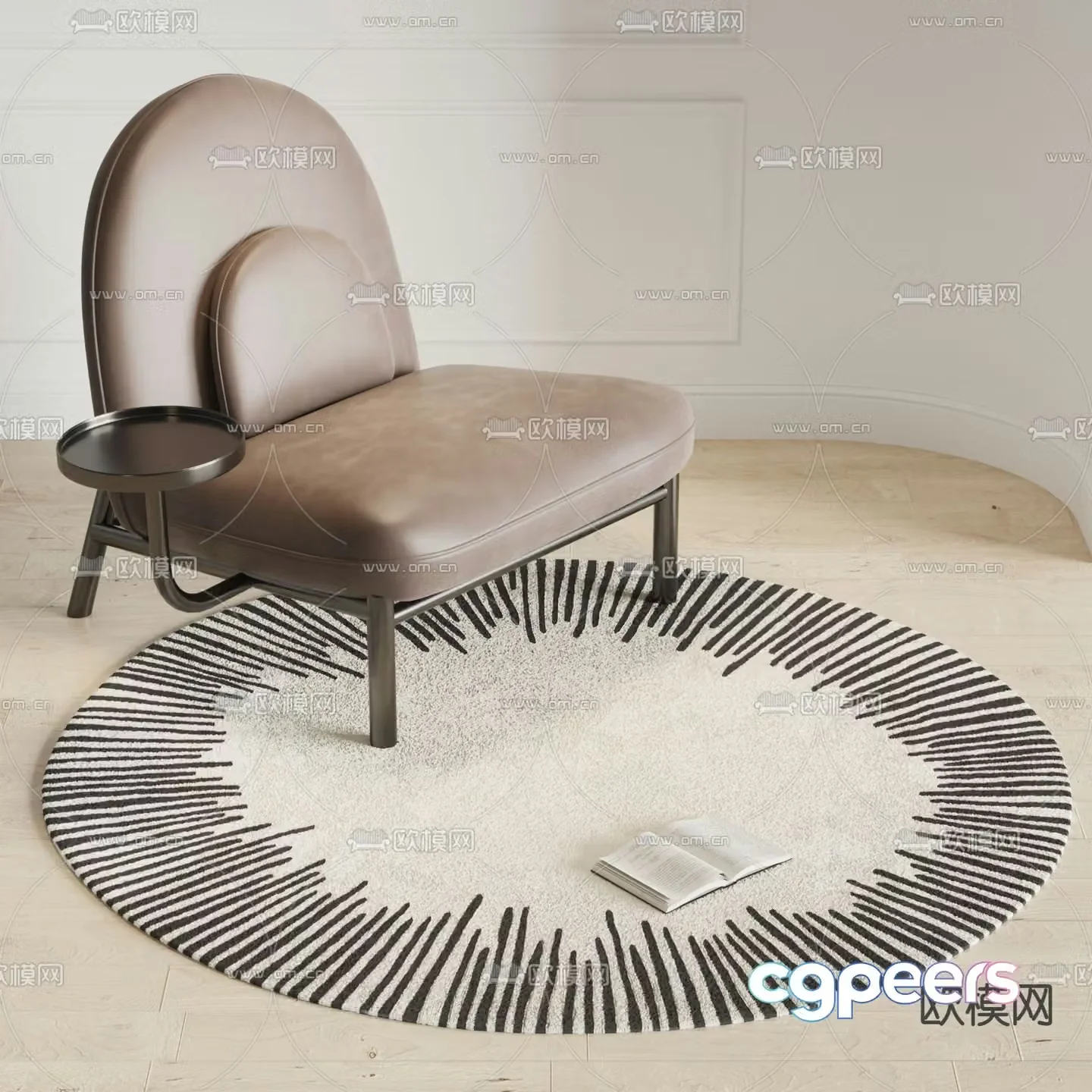Cor modern leather lounge chair 3d model