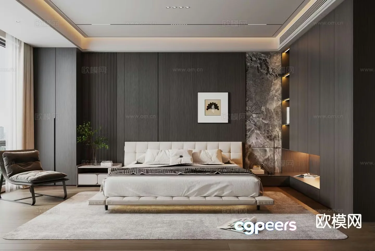 Italian style bedroom master bedroom 3d model