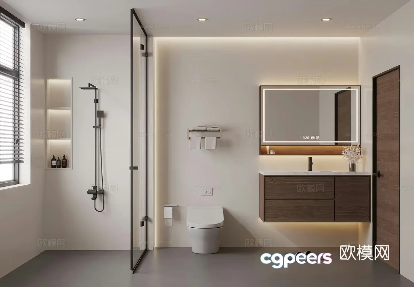 Modern Jingjifeng Bathroom Toilet Bathroom Cabinet Bathroom Cabinet 3D Model