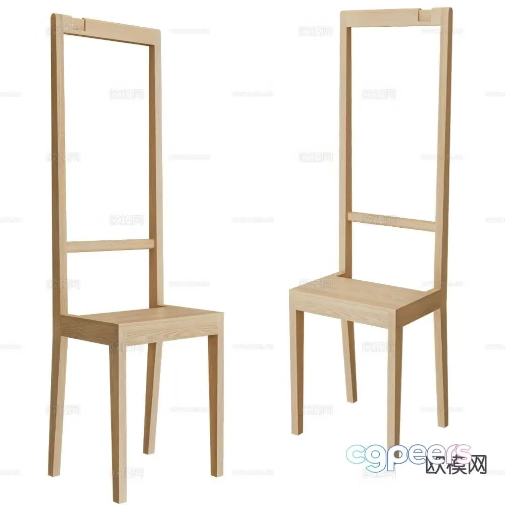 COVO log style high back chair artistic style leisure chair 3d model