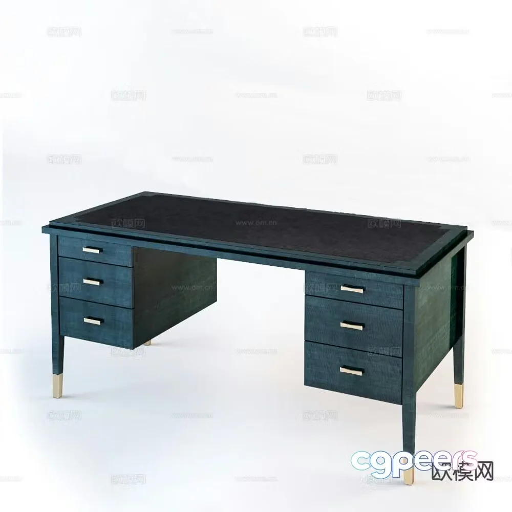 modern desk desk 3d model