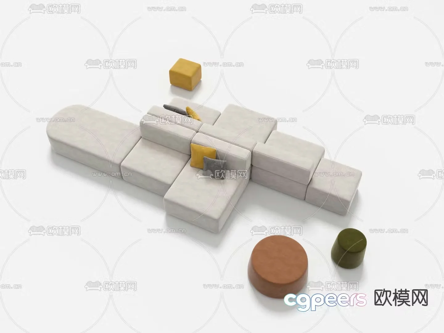 Office sofa modular sofa 3d model