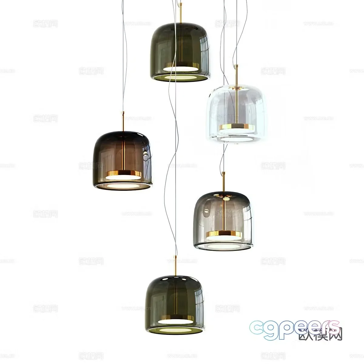 Modern light luxury decorative chandeliers 3d model