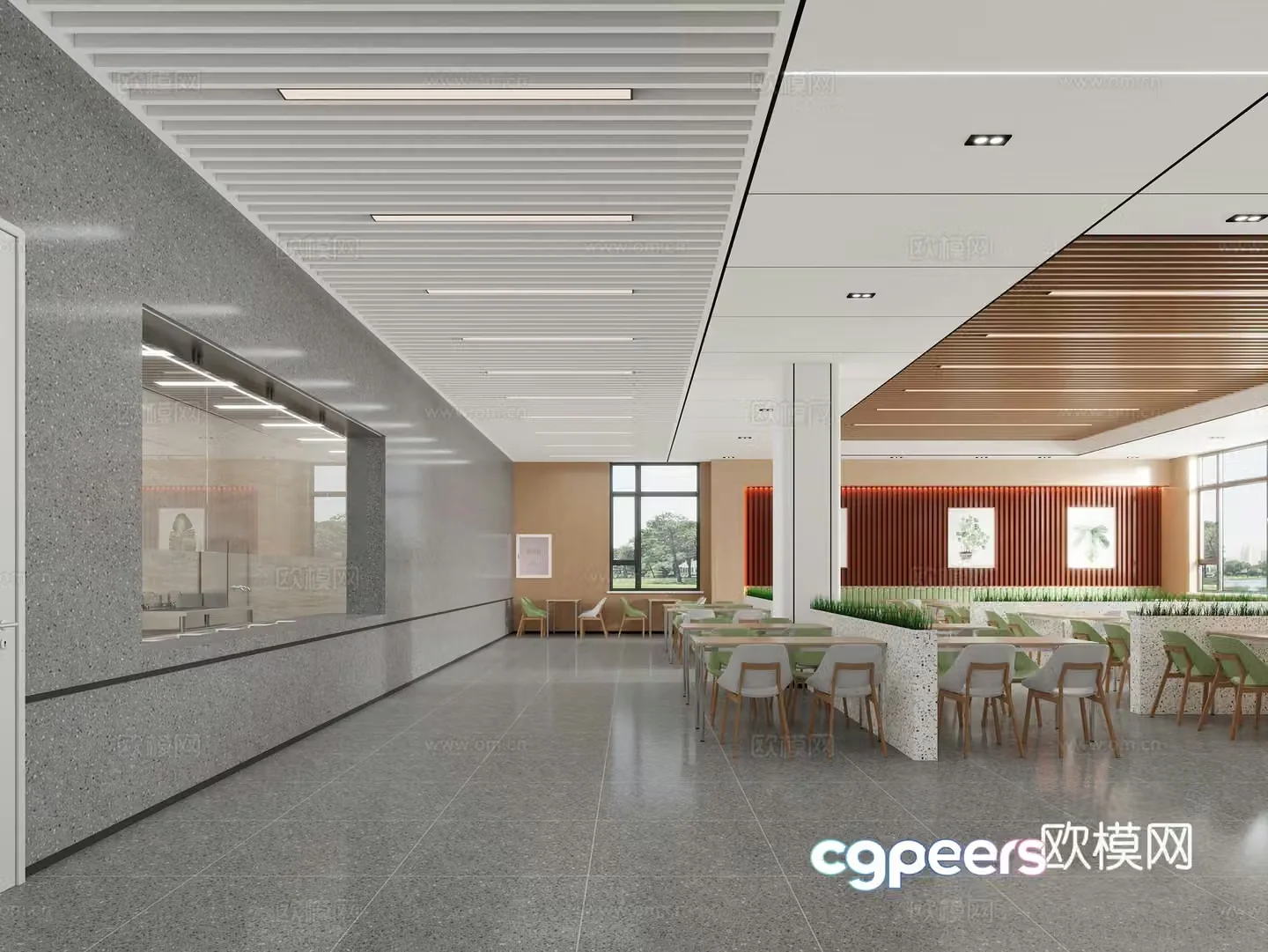 Canteen Staff Restaurant 3D Model