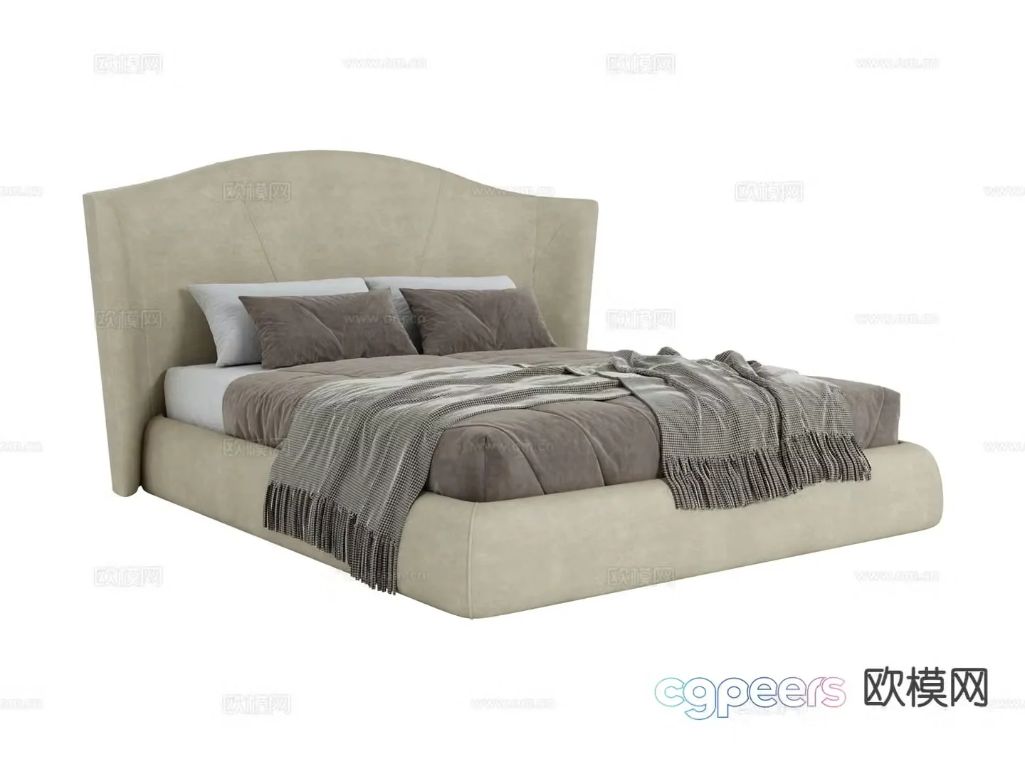 Longhi-Heron double bed 3d model