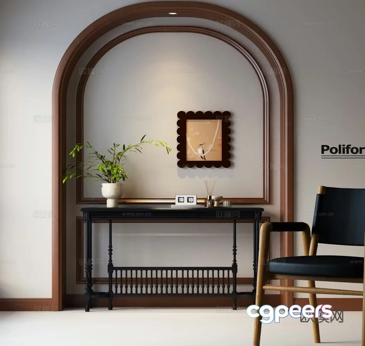 French medieval porch cabinet French medieval porch French medieval porch wall Modern French chair 3D model