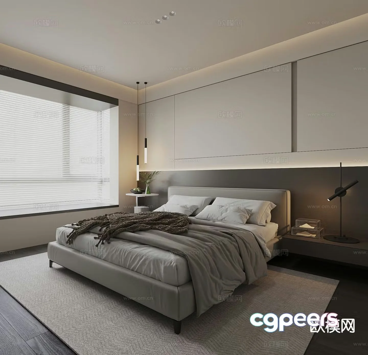 Modern bedroom master bedroom 3d model