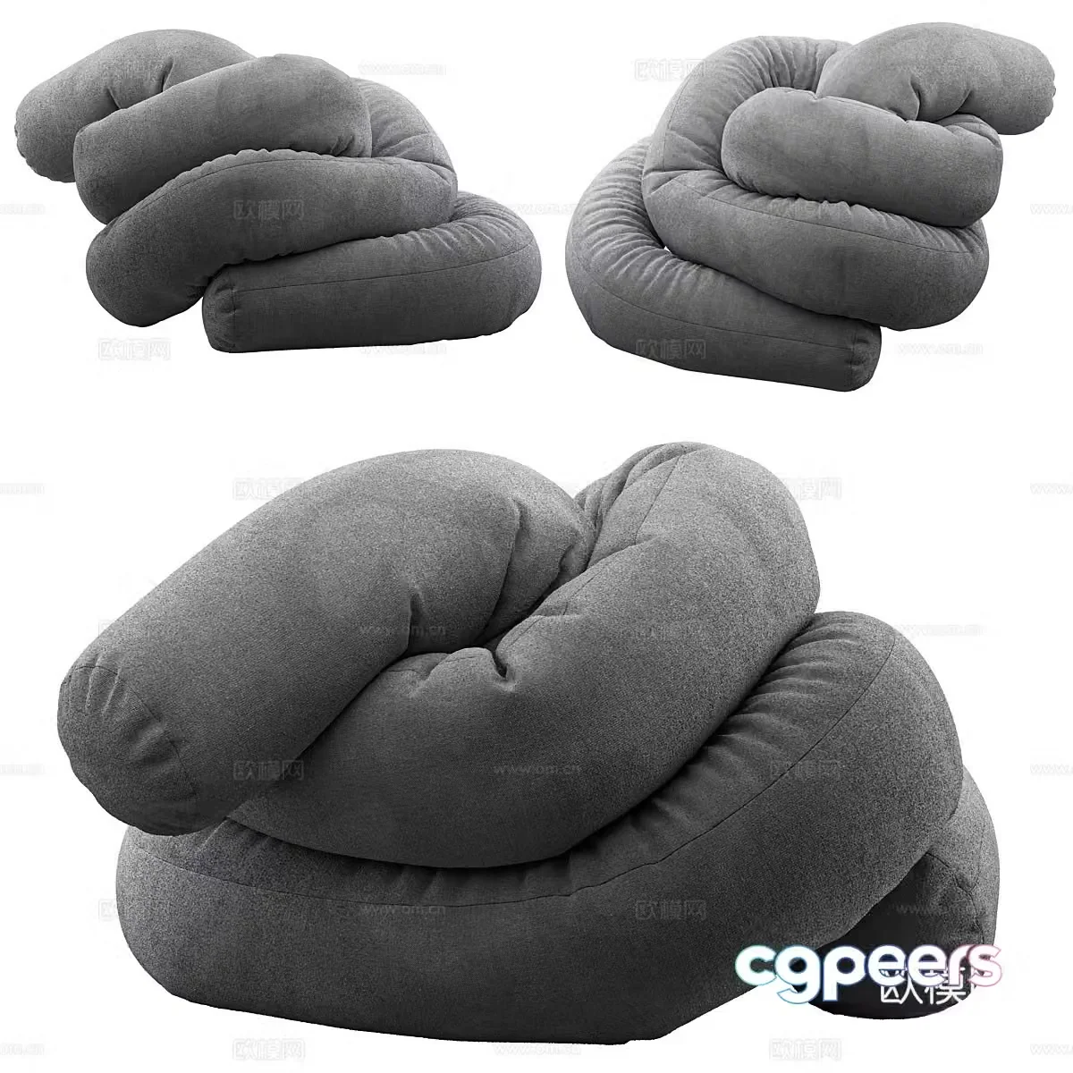 Modern Italian sofa sausage 3d model