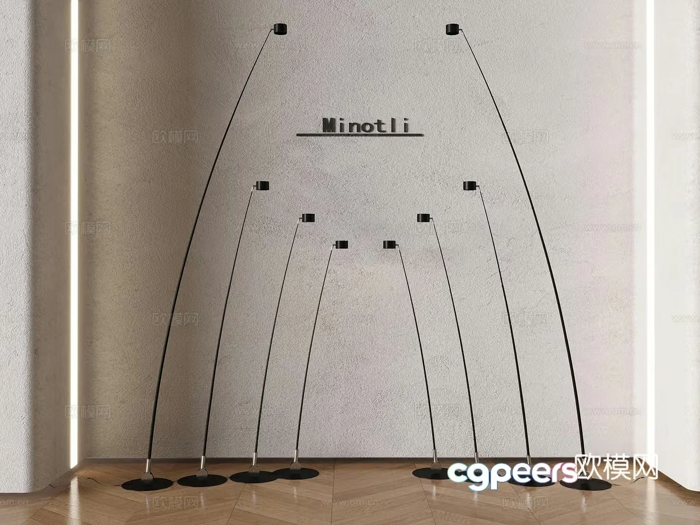 Italian minimalist floor lamp metal floor lamp 3d model