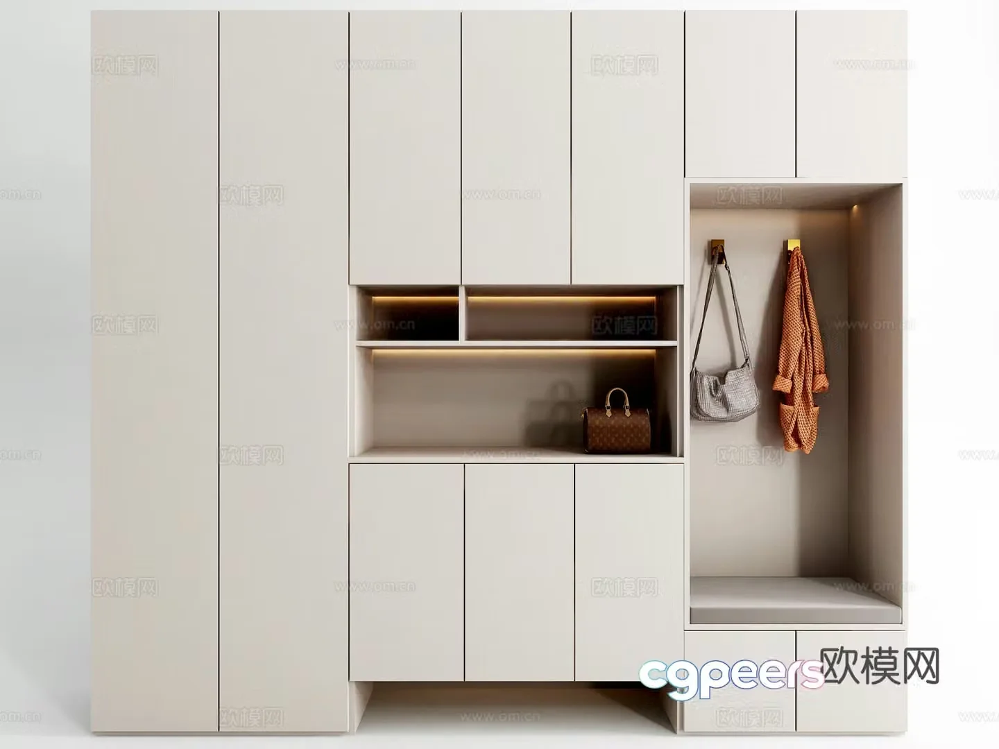 Modern shoe cabinet sideboard 3d model 3d model