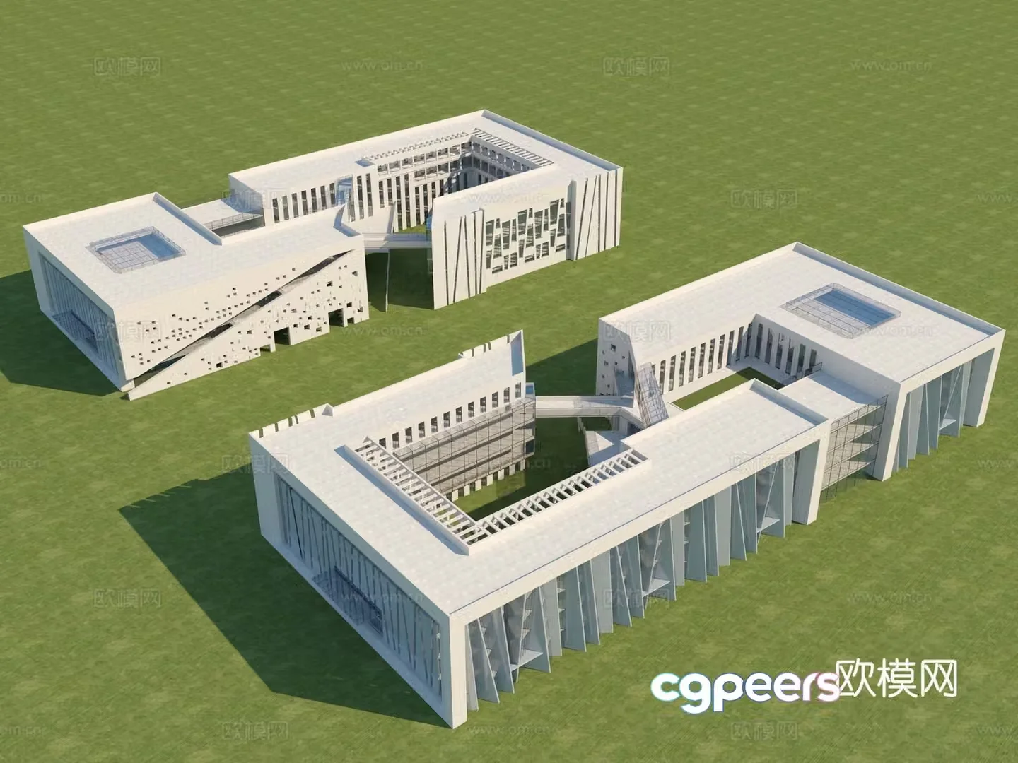 Modern School Museum Cultural Center Library Single 3D Model