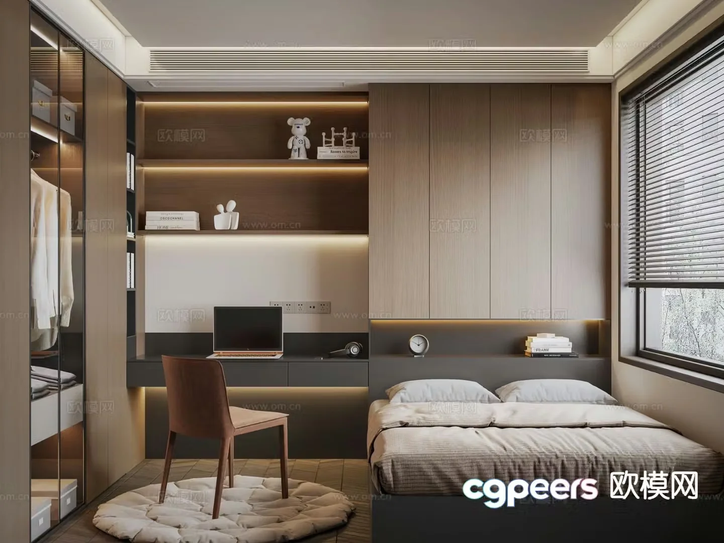 Italian tatami bedroom 3d model