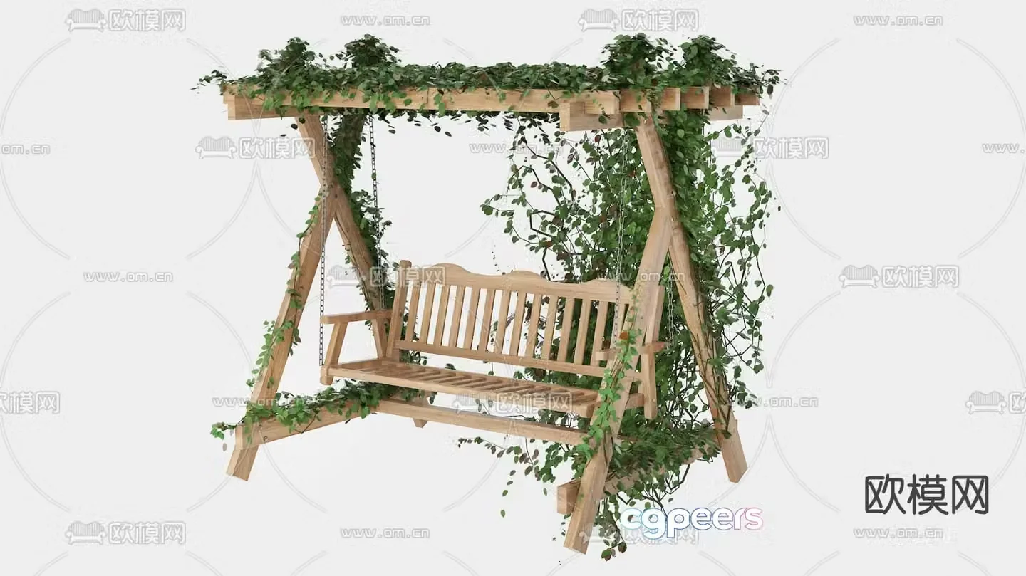 Swing chair rattan chair garden chair hanging chair 3d model