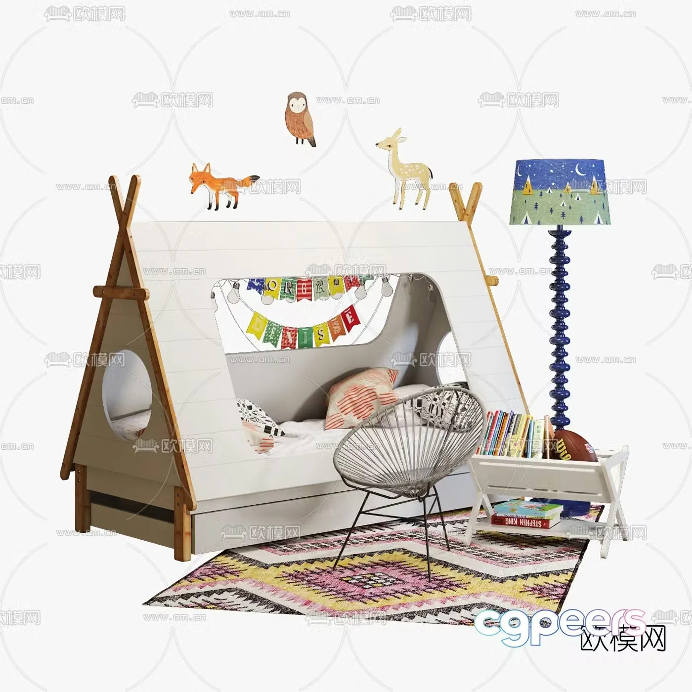 Modern children’s bed 3d model