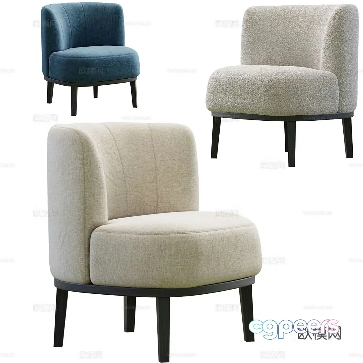 Modern Italian fabric armchair 3d model