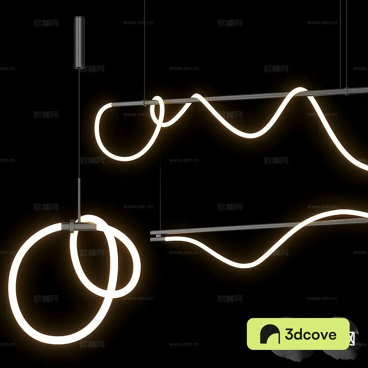 Modern strip chandelier