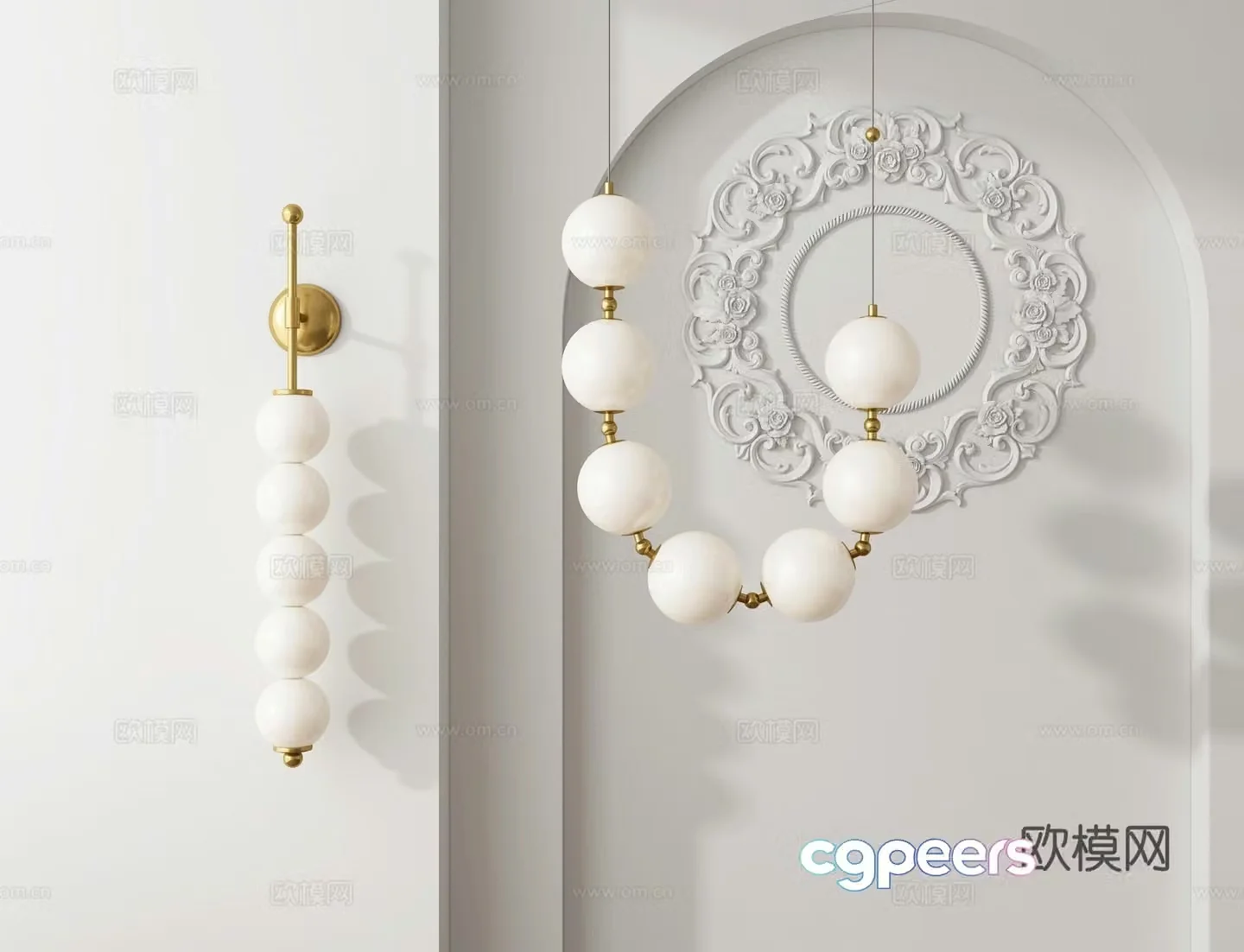 French beaded chandelier wall lamp 3d model