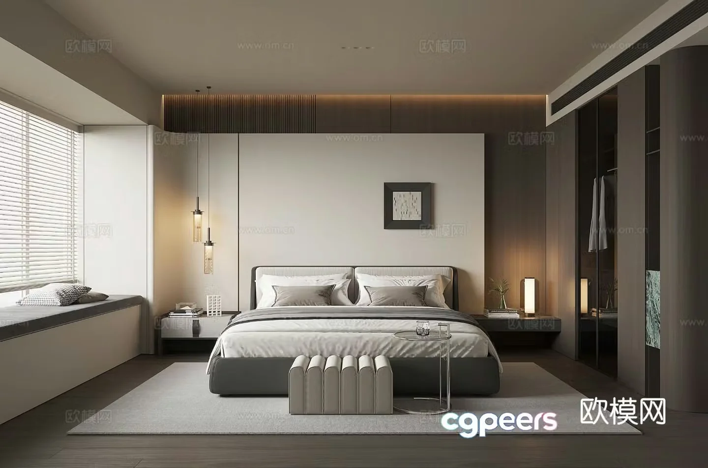 Modern home bedroom master bedroom 3d model