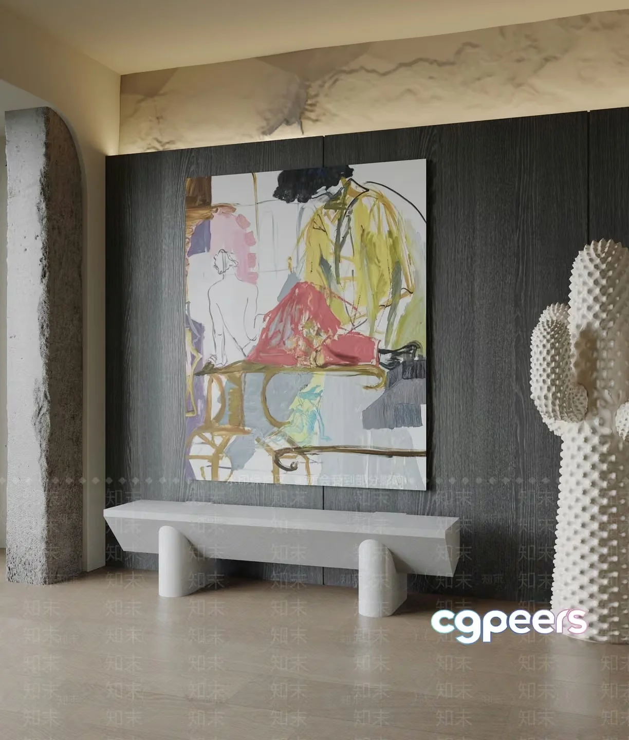Modern Artwork 3D Model – 20339 – VRAY Render