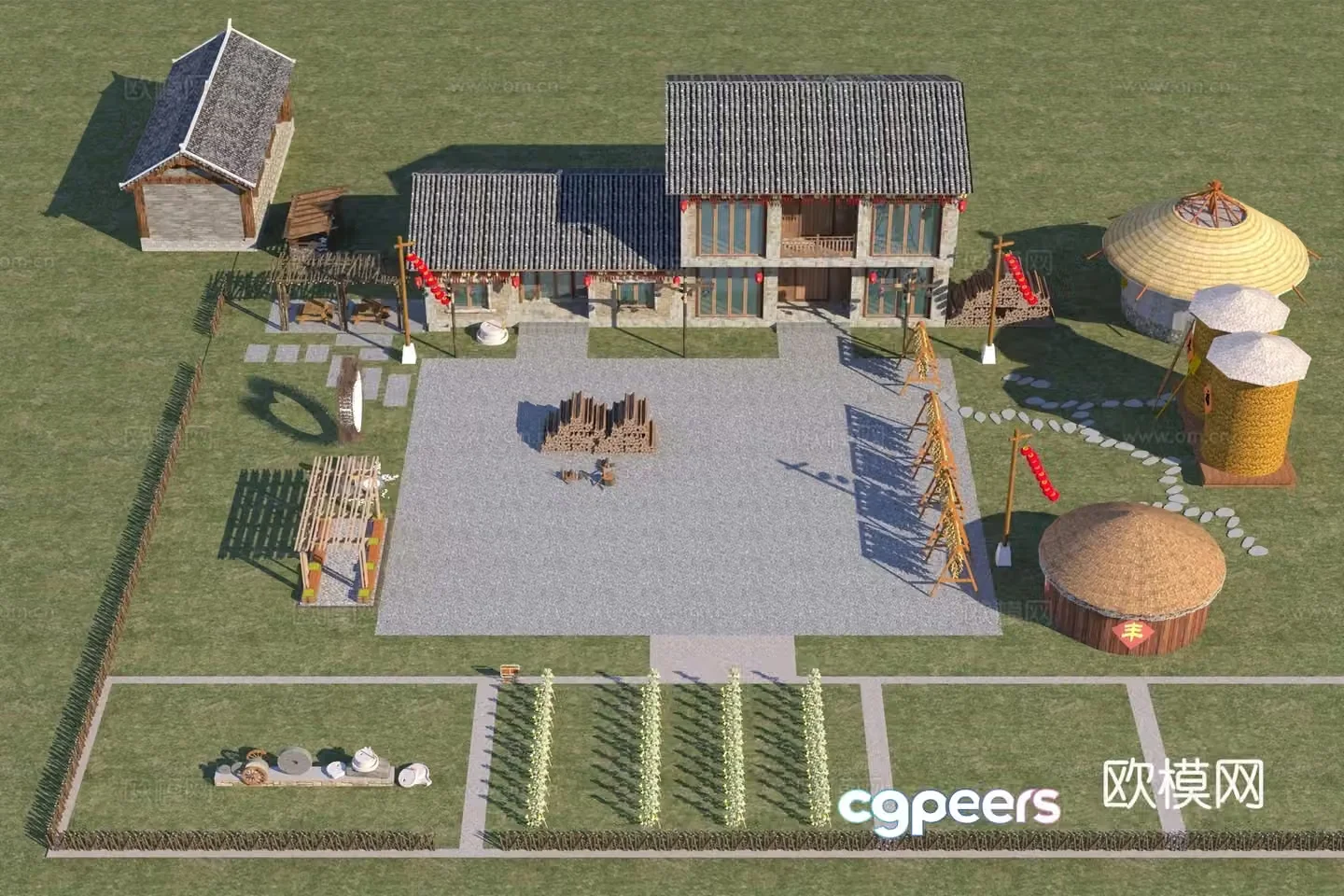 Chinese country house 3D model