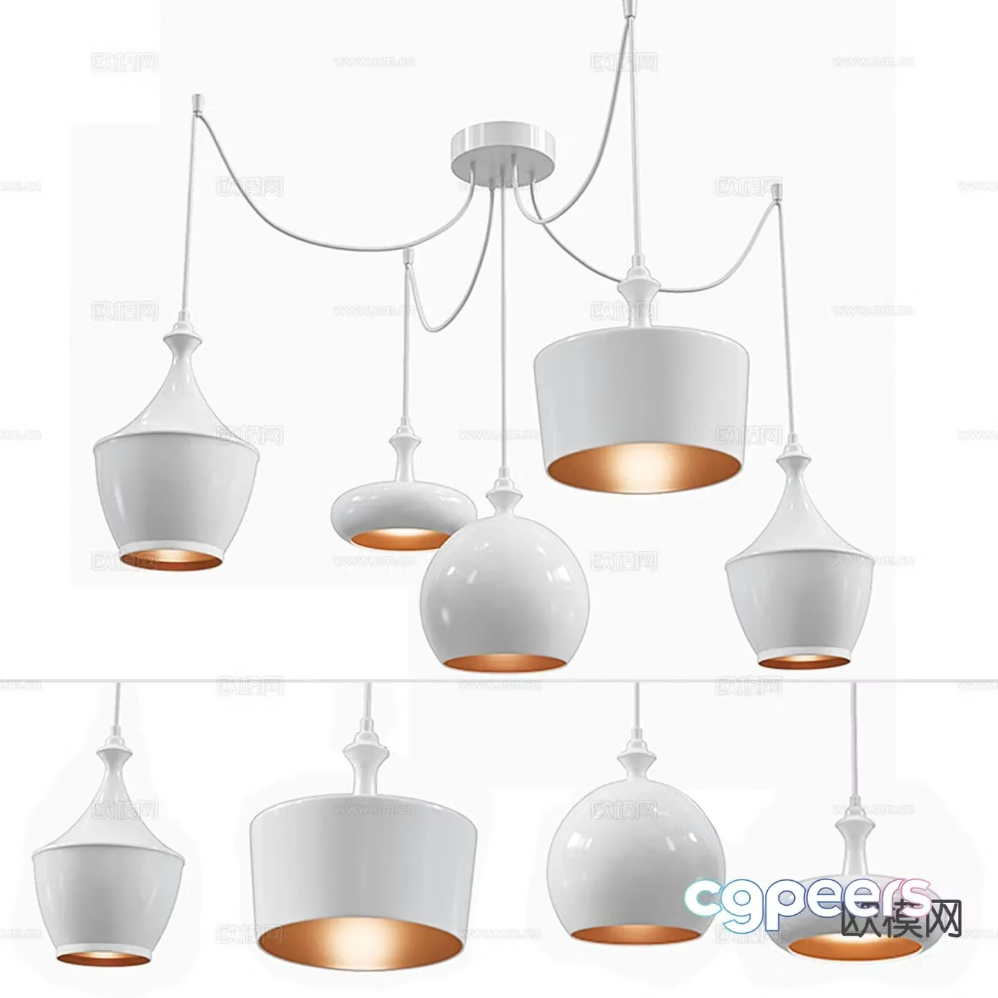 Nordic creative chandelier loft personalized chandelier 3D model