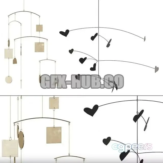 3ds Max Free – 393 CB2 pendant baby mobile by Crate&kids