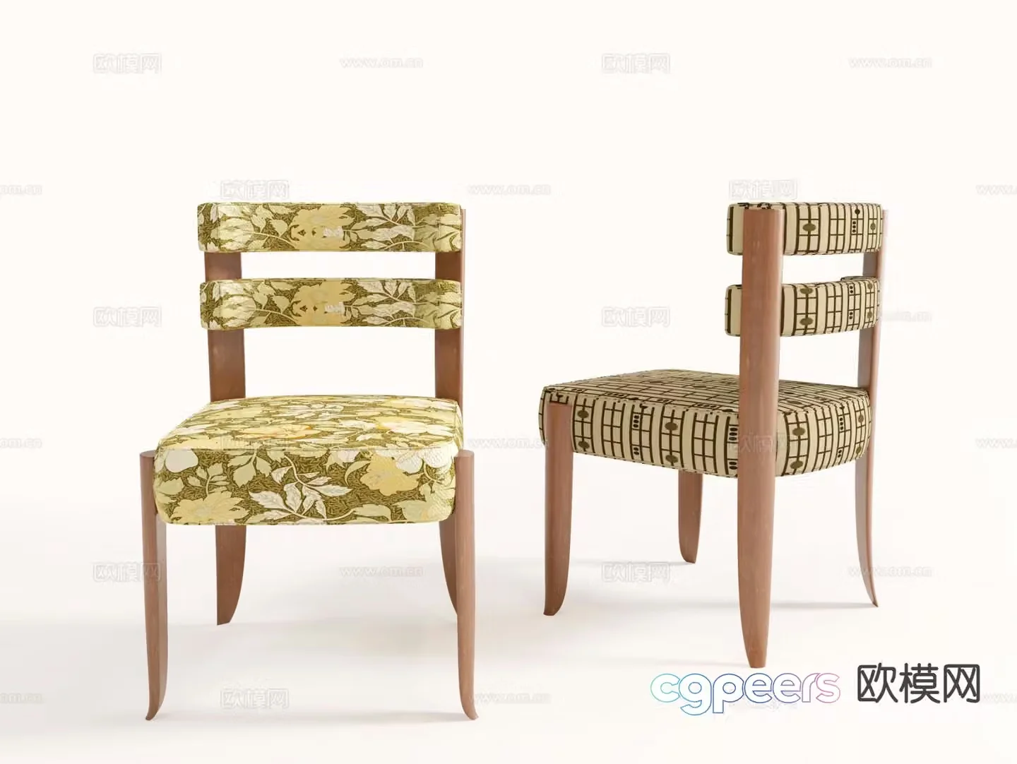 French chair dining chair single chair 3d model