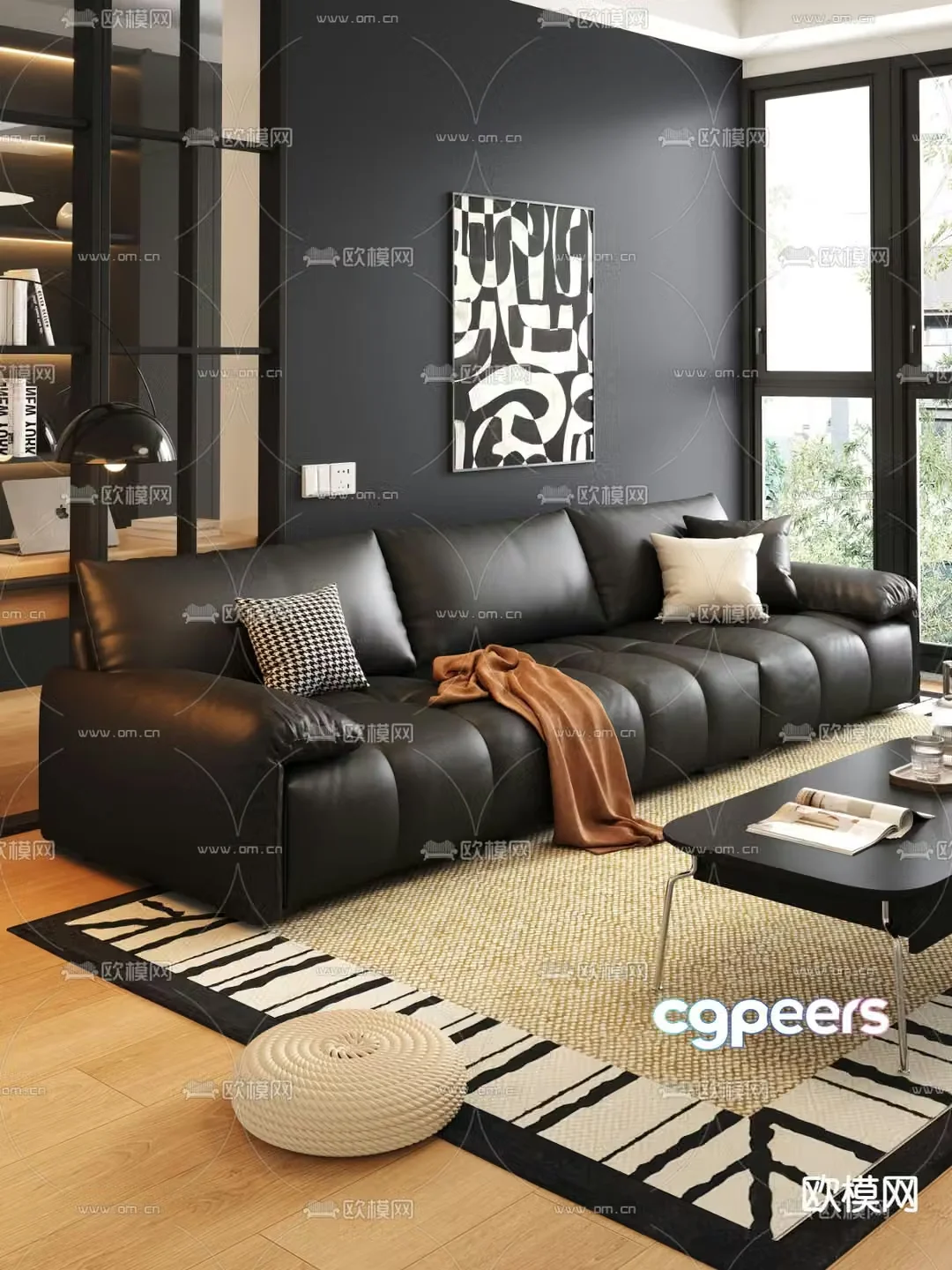 Medieval style sofa three person sofa 3d model