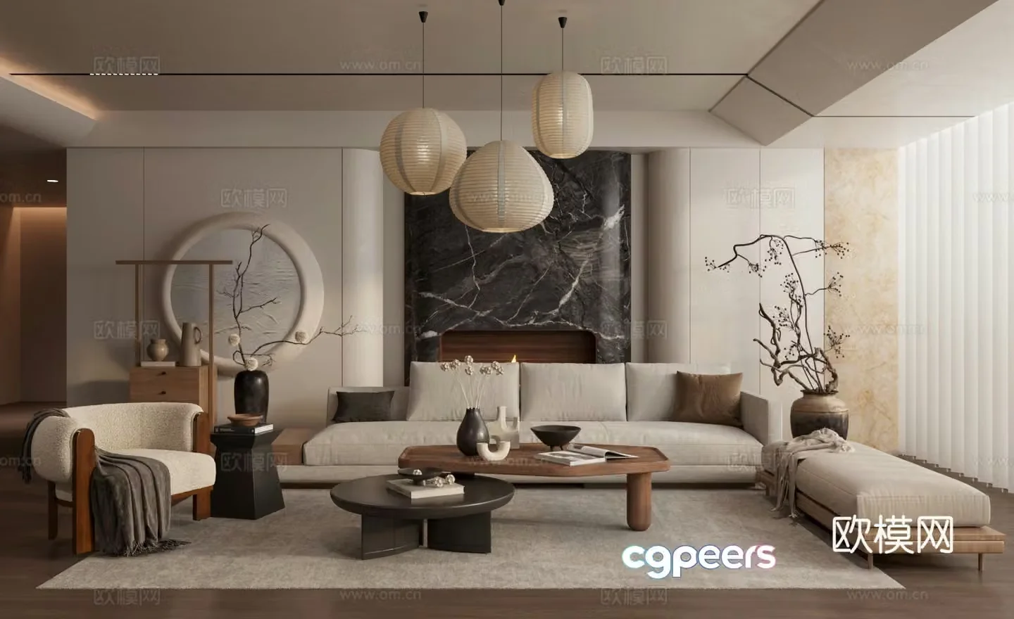 Wasabi living room sofa area 3D model