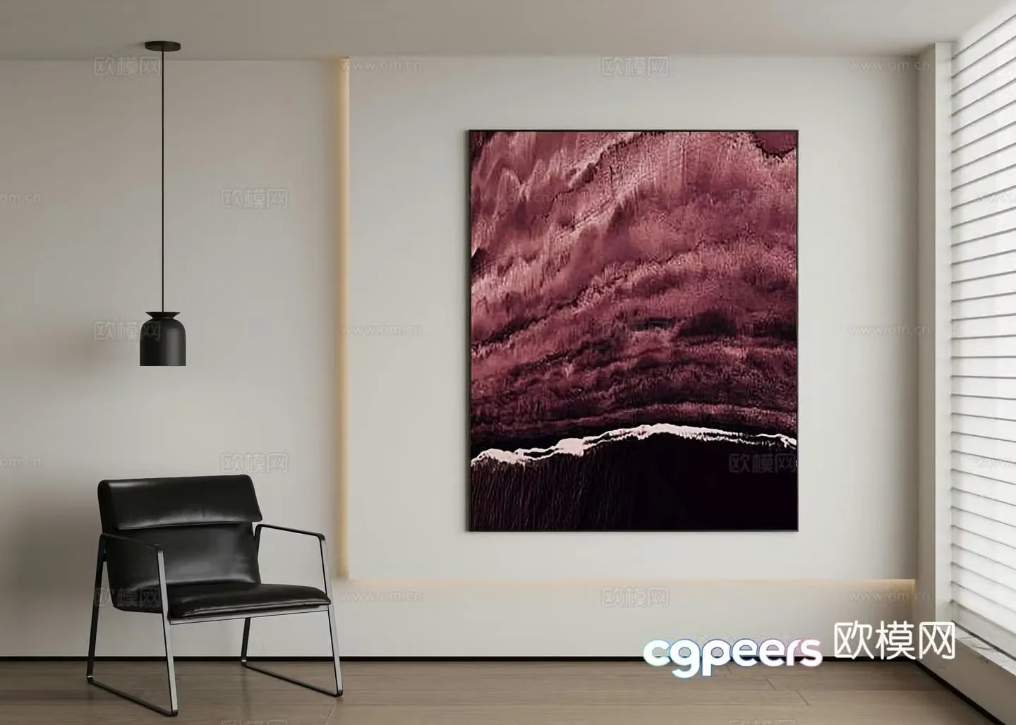 Modern abstract painting decorative painting 3d model
