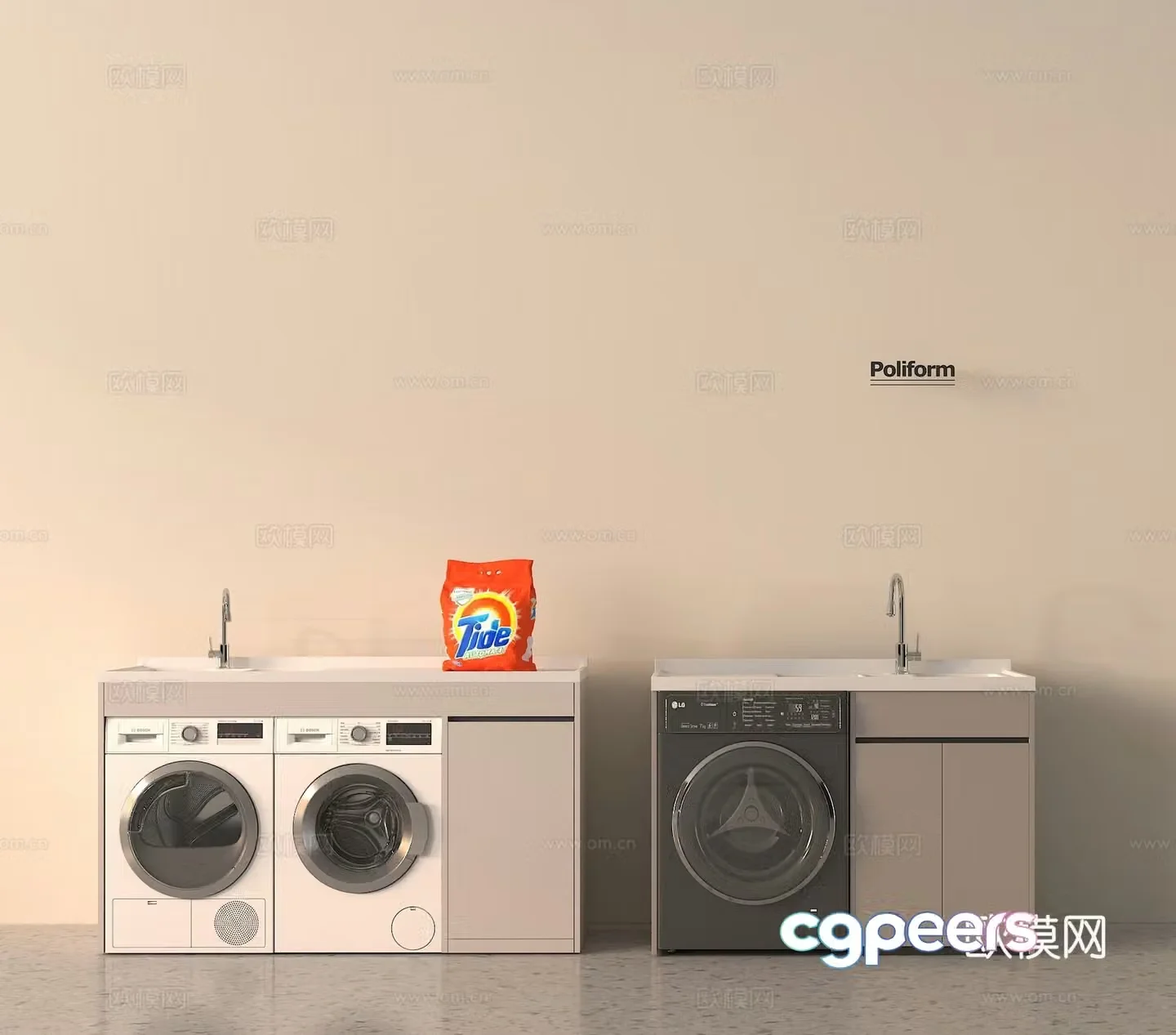 Washing cabinet 3d model