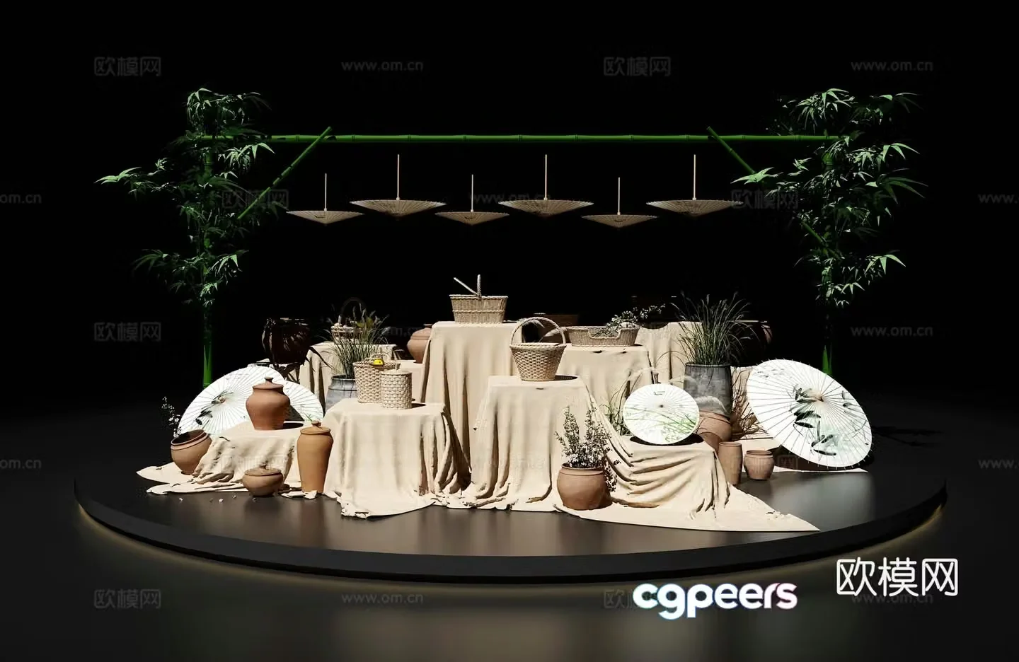 Chinese style beautiful craft display stand handicraft beautiful 3D model