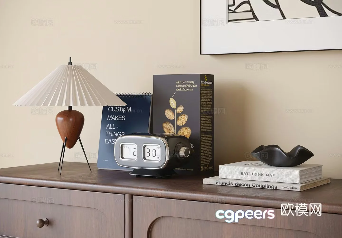 Modern jewelry ornaments Decorative ornaments Table lamp Book ornaments 3D model