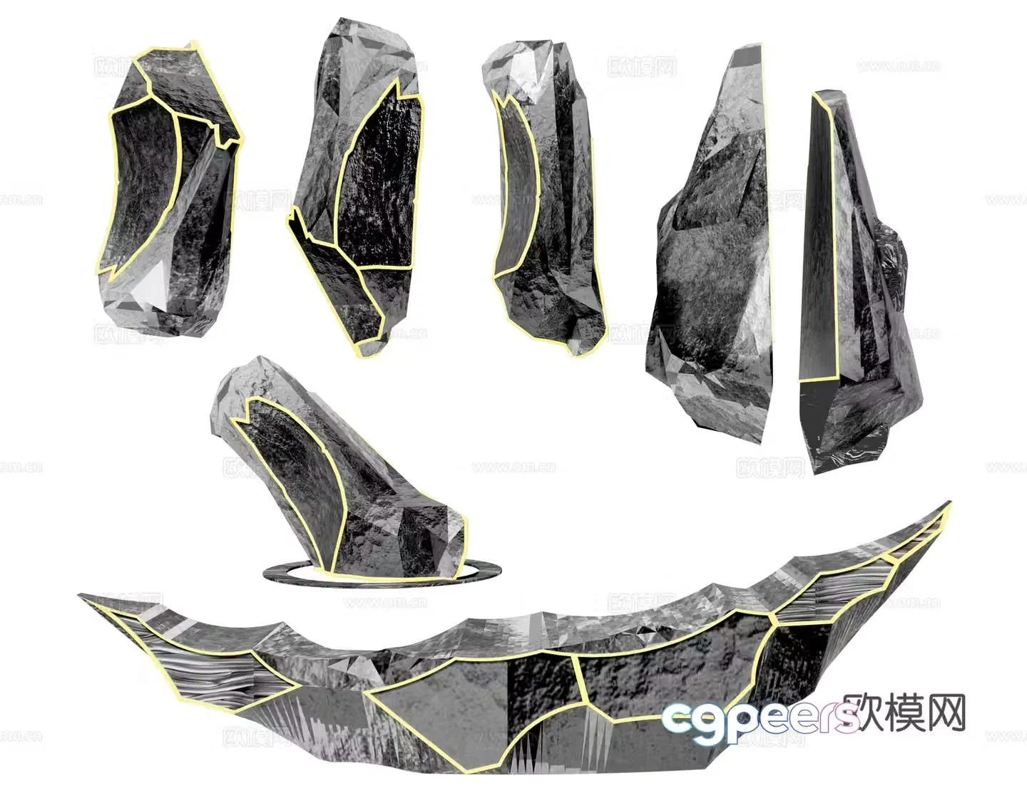 Modern stone sculpture Landscape stone Landscape stone ornaments Creative stone stone stone stone 3d model