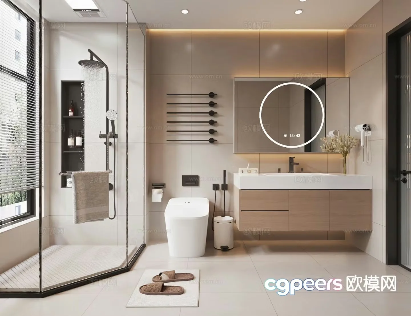 Modern bathroom bathroom 3d model