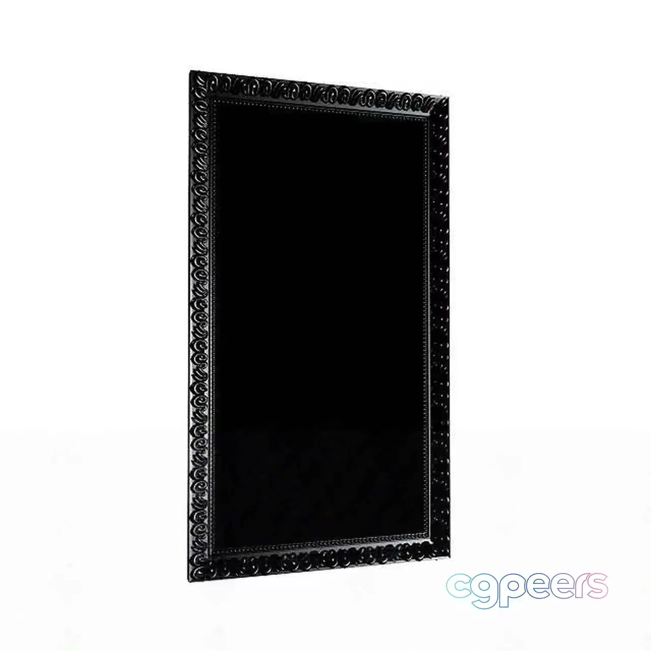 A Black Mirror With An Ornate Frame 3D Model – 8269 – VRAY Render