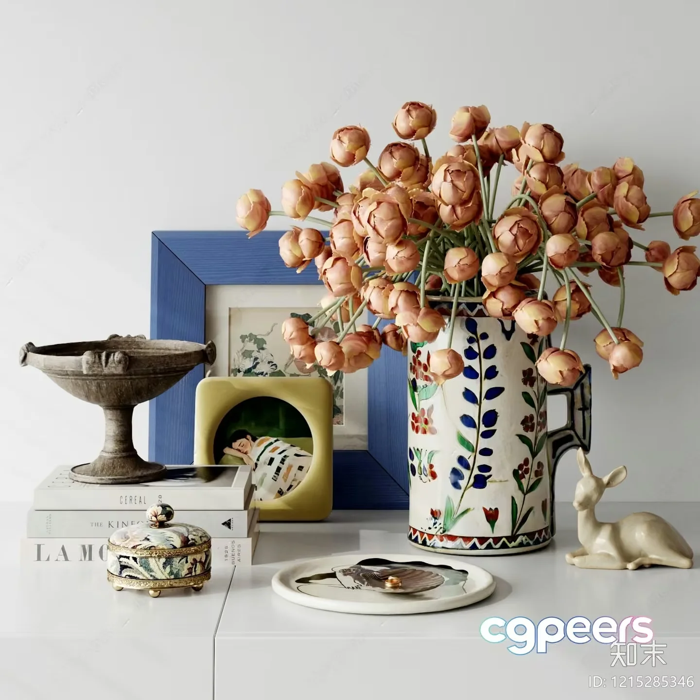 A Vase Of Flowers 3D Model – 9908 – VRAY Render