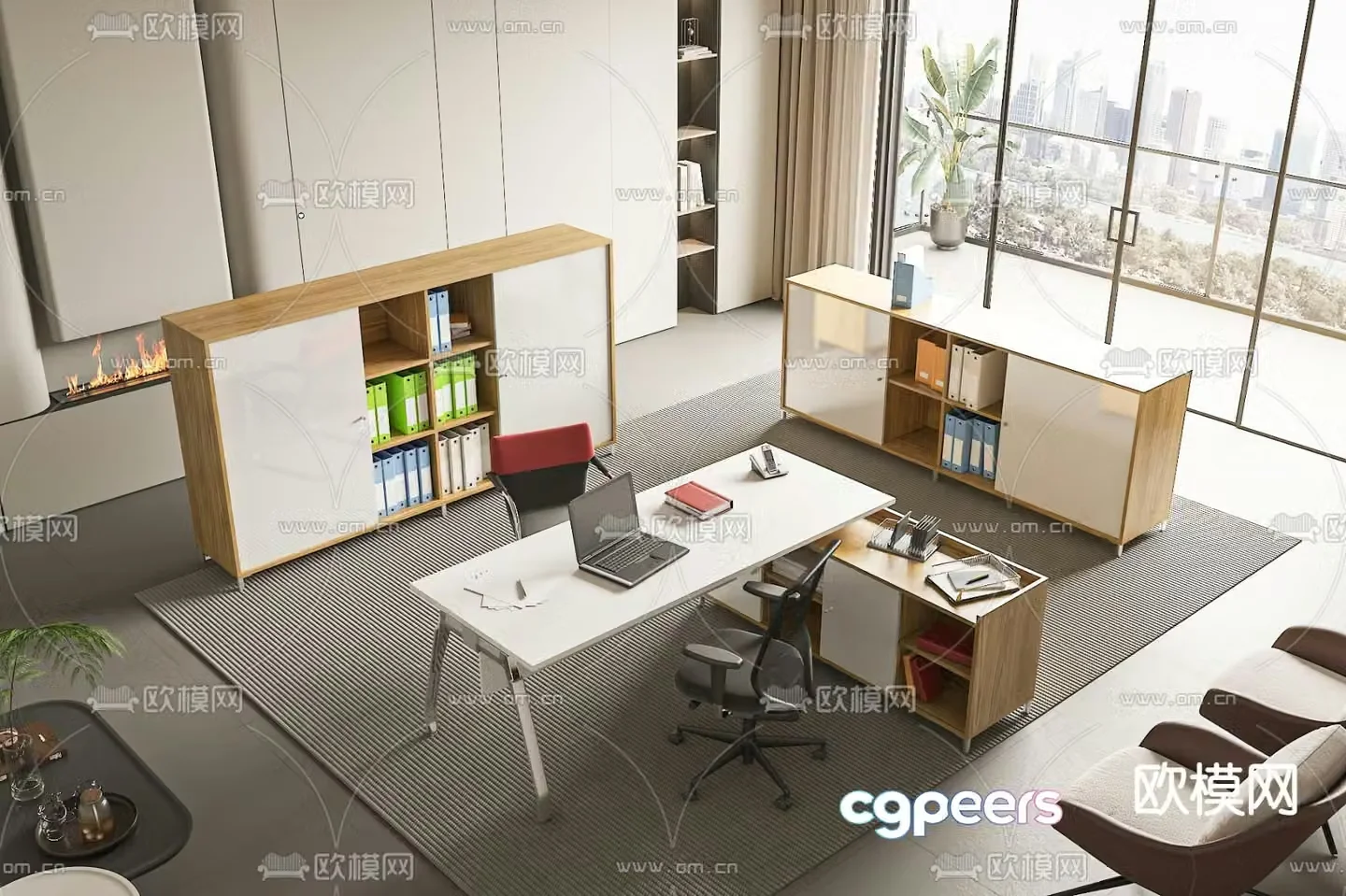 Desk supervisor desk desk boss desk 3d model