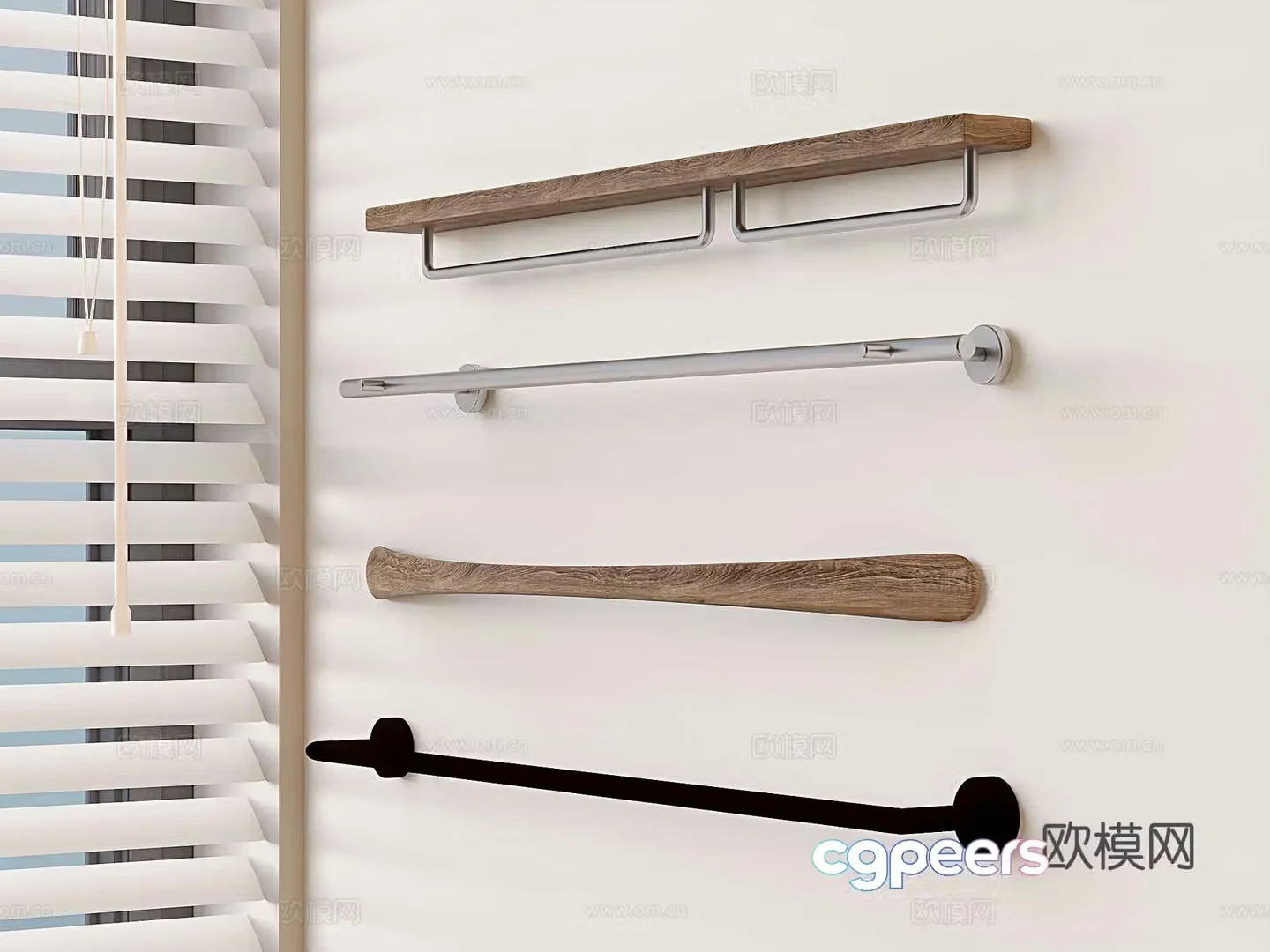 Bathroom towel rack storage rack toiletries storage rack towel bar 3d model