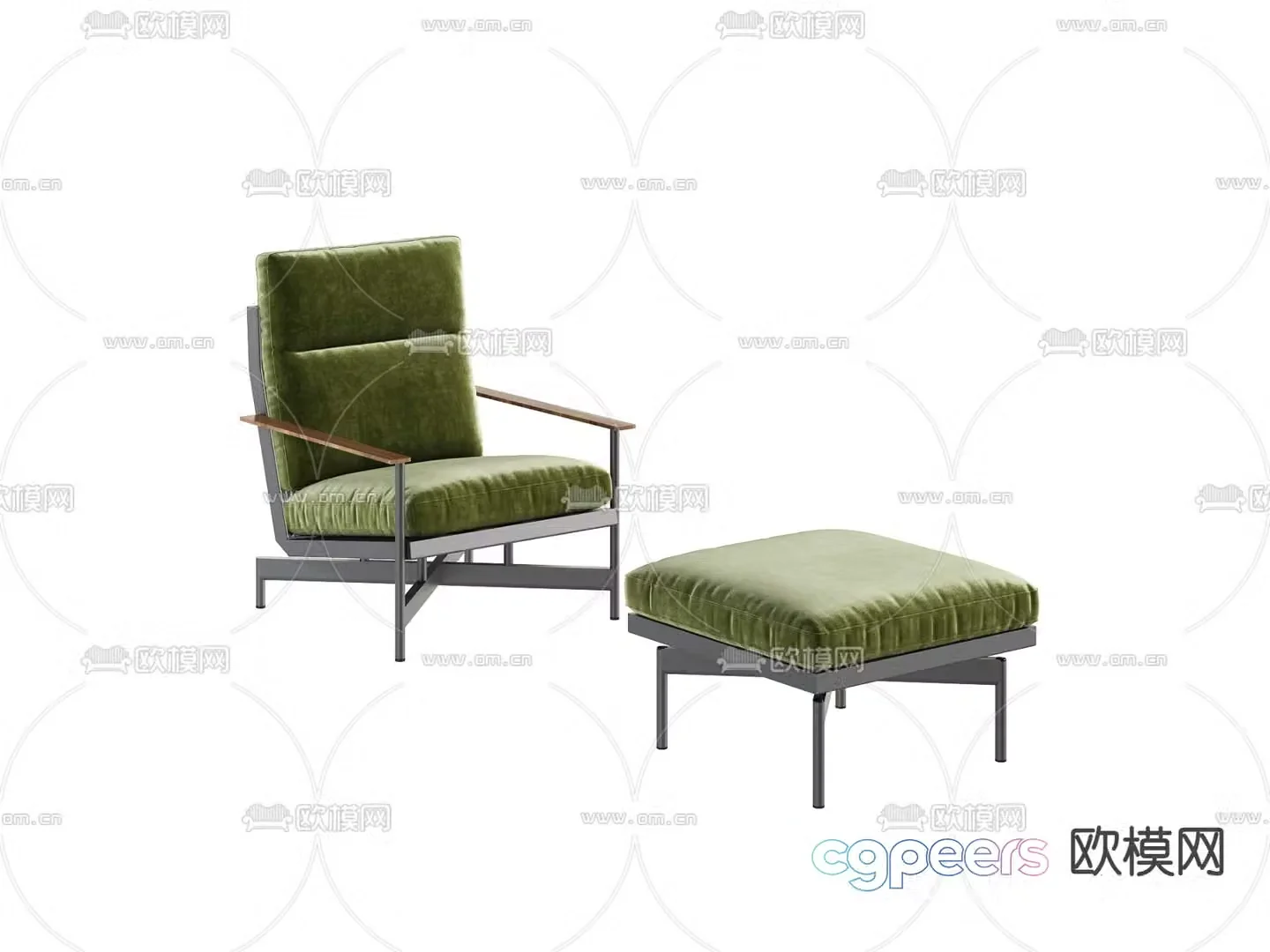 Modern leisure chair armchair pedal 3d model