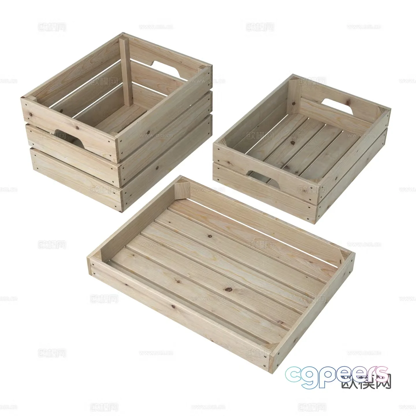 Wooden box 3d model