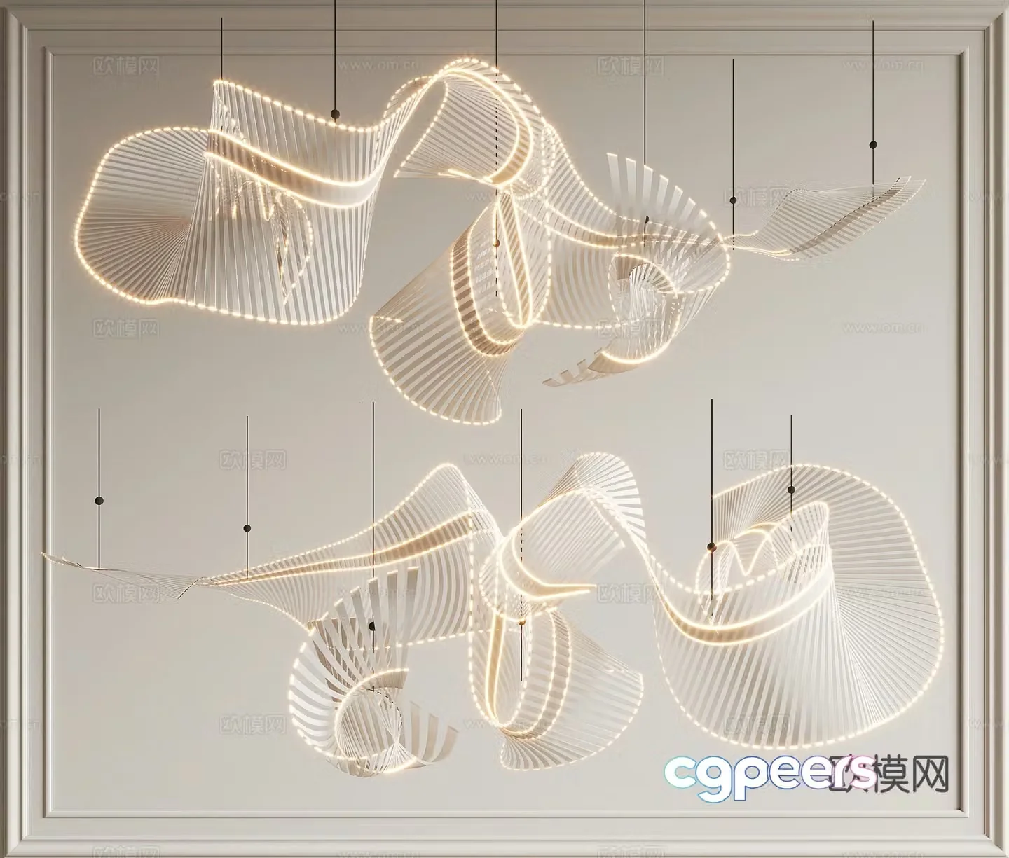 Modern chandelier 3d model