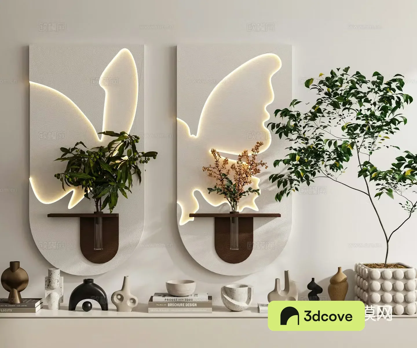 Modern cream style decorative painting hanging painting combination wall decoration pendant