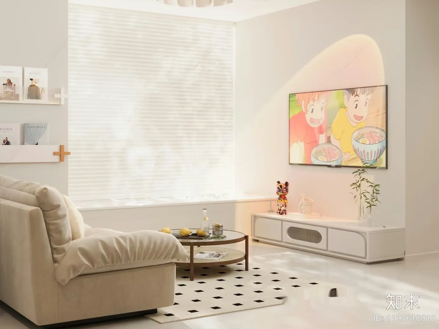 Modern Living Room 3D Model – 15477 – VRAY Render