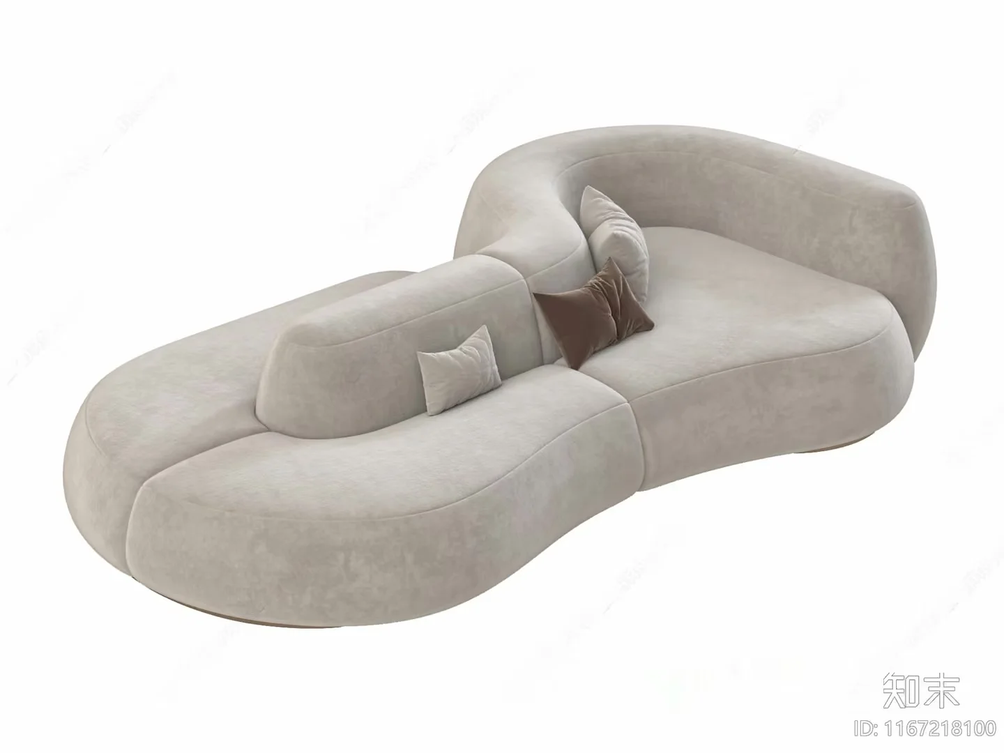 Modern Curved Sofa 3D Model – 17709 – VRAY Render